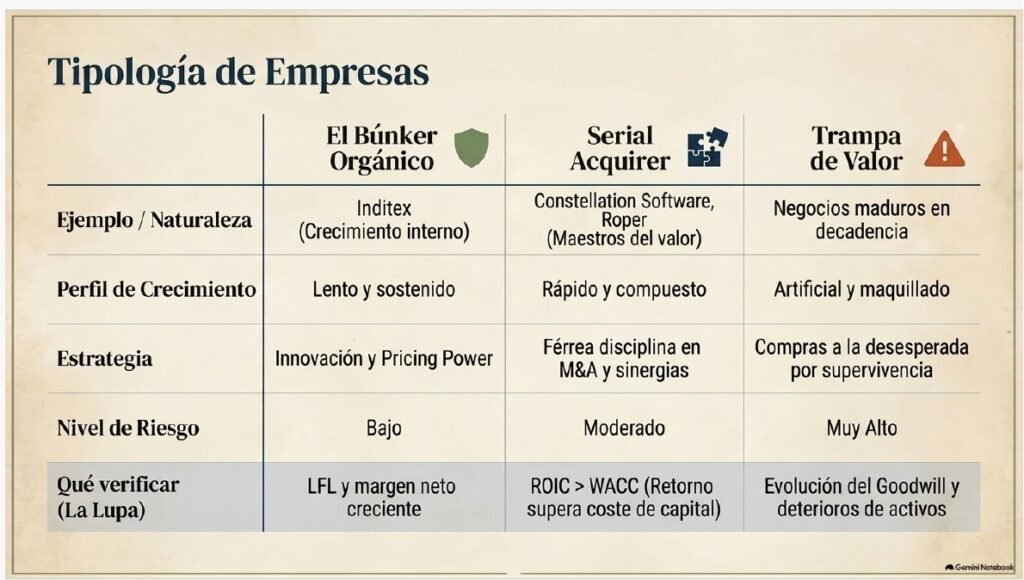 crecimiento orgánico vs inorgánico
