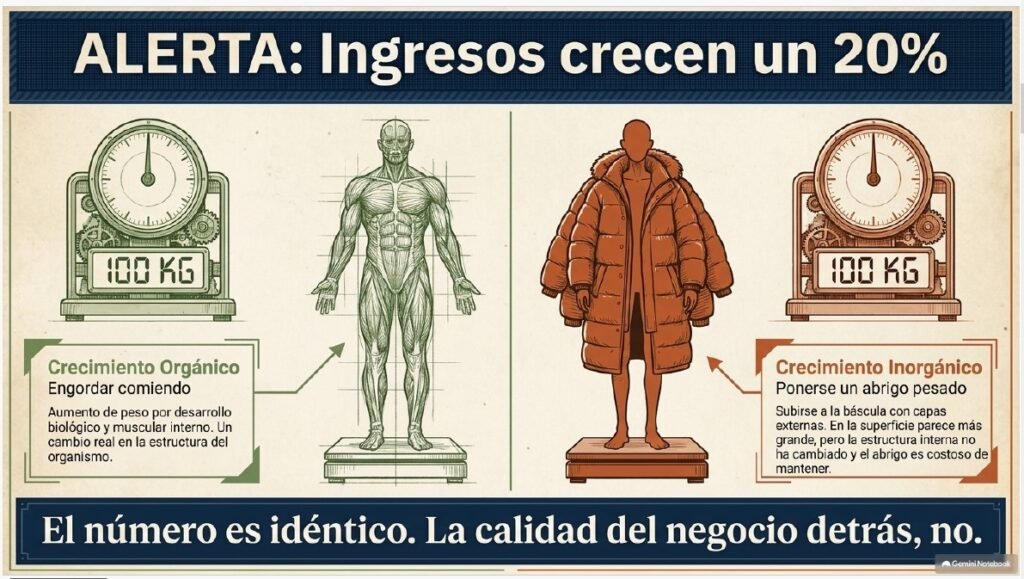 crecimiento orgánico vs inorgánico